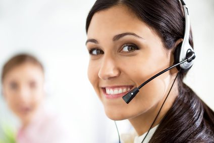 Woman wearing a headset